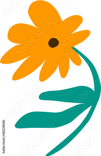 cute hand drawn cartoon flower for spring decoration