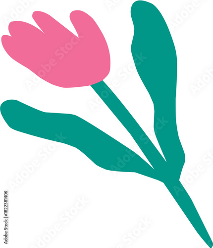 cute hand drawn cartoon flower for spring decoration