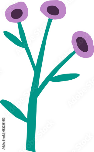 cute hand drawn cartoon flower for spring decoration
