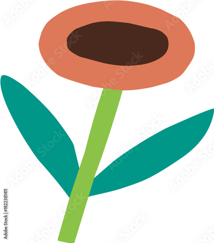 cute hand drawn cartoon flower for spring decoration