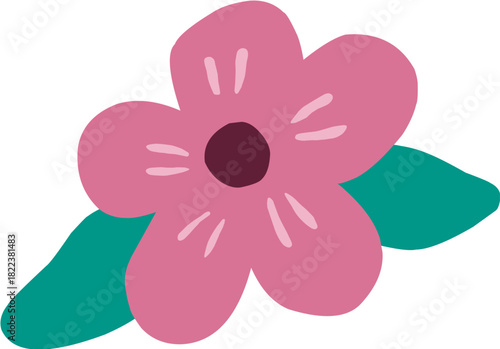 cute hand drawn cartoon flower for spring decoration