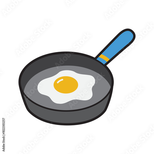 Egg cooking sunny side up in a pan capture perfect for food blogs, recipe websites, culinary designs, breakfast menus, and cooking tutorials