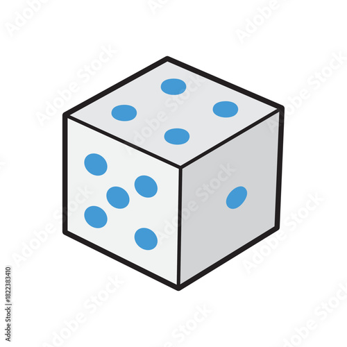 White and blue dice, ideal for gaming, gambling, and game development projects needing a stylish prop element