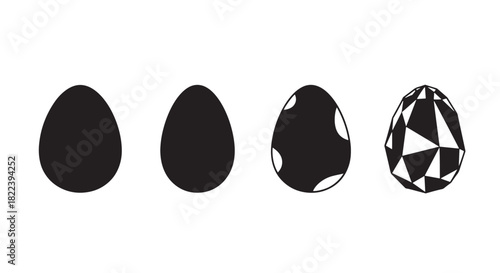Egg Silhouette Collection Illustration Ovum Evolution Abstract Stages