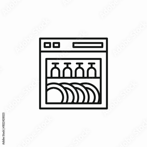 dish washer icon sign vector