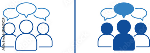 Dialogue and Discourse: A graphic that captures the essence of communication, with stylized figures representing people engaged in conversation through speech bubbles.