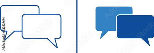 Dialogue Bubbles: A collection of blue dialogue bubbles, representing conversation, communication, and digital interaction. A visual metaphor for messaging and discussion.