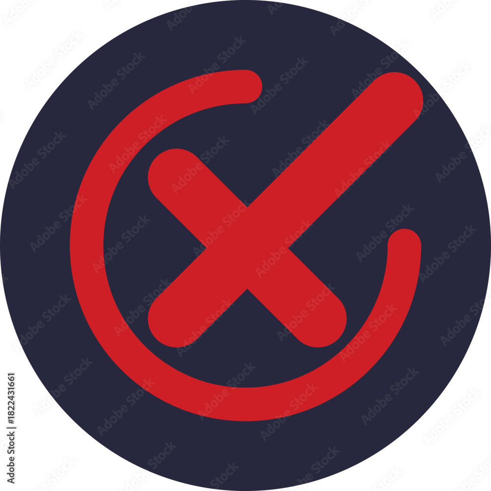 Obraz premium Marks something as invalid, declined, or refused.