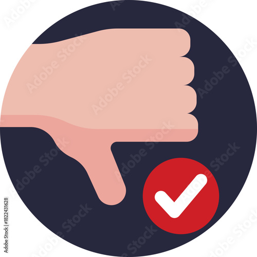 A hand gesture with the thumb pointing downward, symbolizing disapproval or rejection.