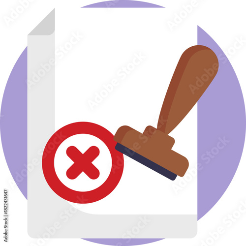 A rubber stamp used to mark documents as approved or rejected.