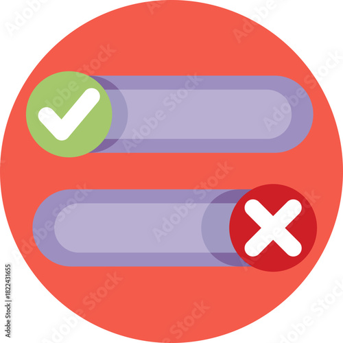 A dual slider interface showing options for approval and rejection.