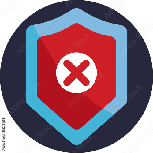 A badge marked with a cross indicating rejection.