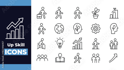 Up Skill Growth Icons – Career Development, Learning, Innovation, Leadership