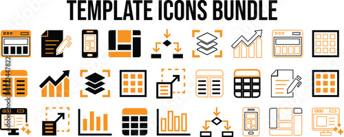 “Template Icons Bundle – Business, Analytics, UI Dashboard & Mobile Template Icon Set”