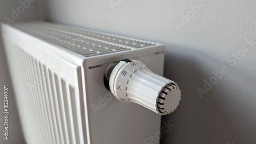 Modern Home Radiator Heating System with Adjustable Thermostat Control