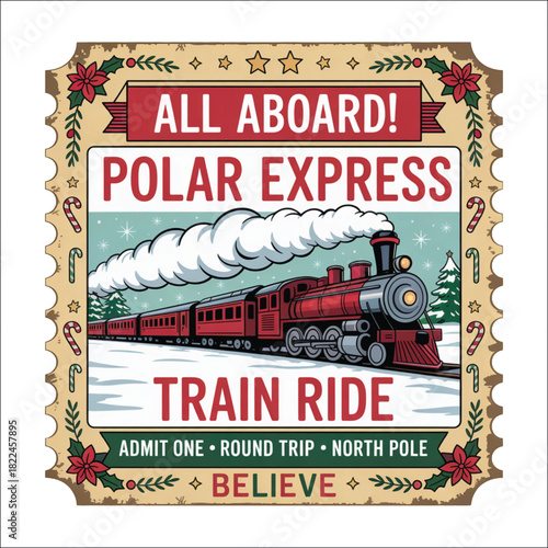 Polar Express Ticket svg, Polar Express png, Christmas sign svg, All Abroad Train Ride svg,Polar Express Ticket Svg Png Files, Train Svg, Holiday Svg, Christmas Svg, All Abroad Train Ride Svg, Believe