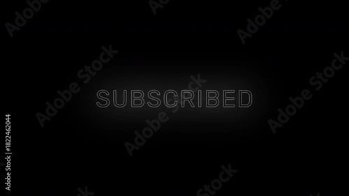 4K subscription animation with blinking text effect, modern digital motion design perfect for promo alerts and online channel engagement.
