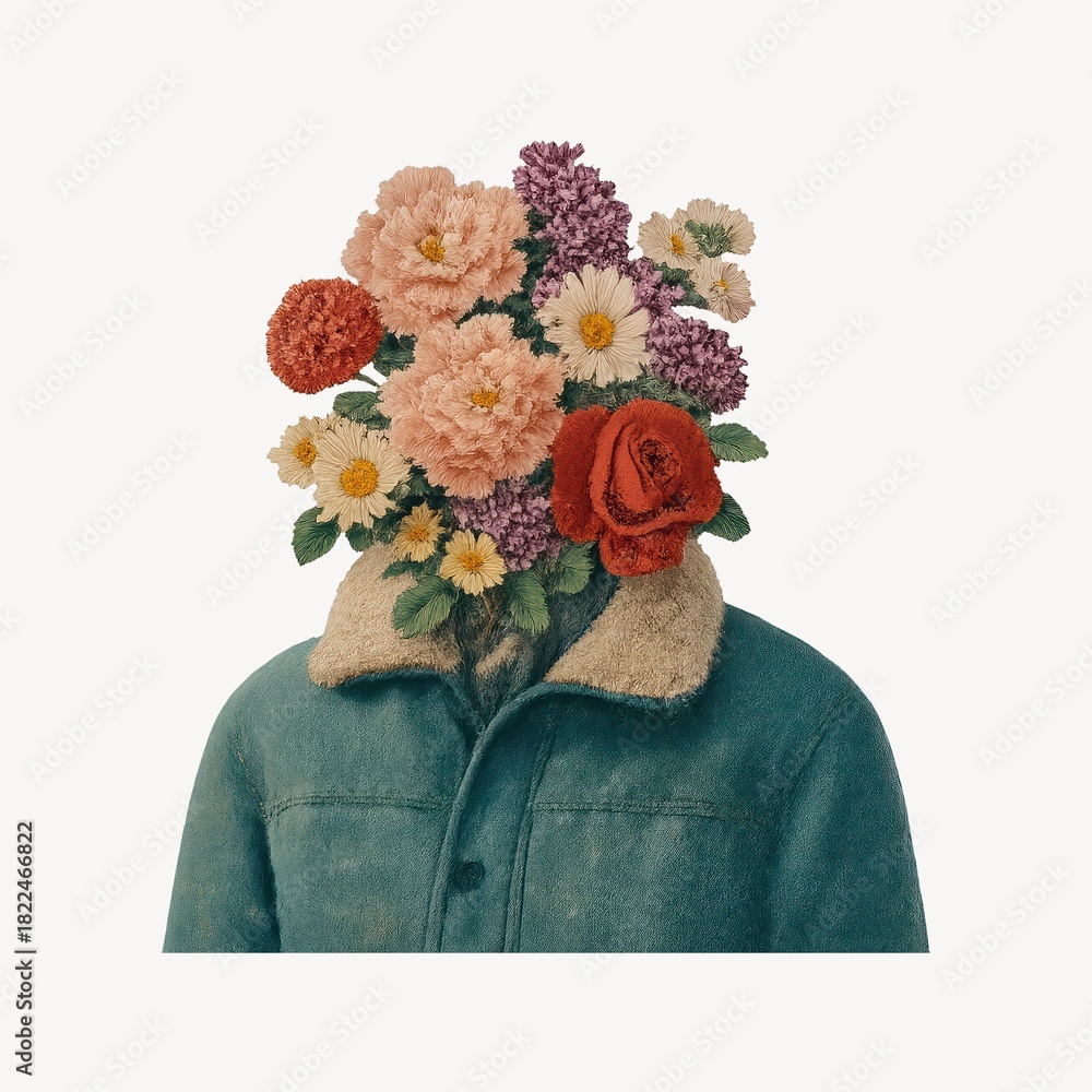 Obraz premium Surreal floral head portrait