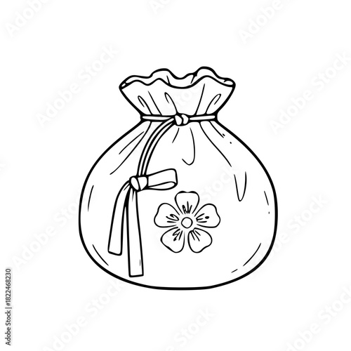 Traditional decorative rope knot symbolic outline