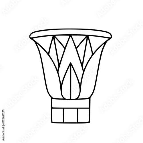 Ancient egyptian lotus column capital outline
