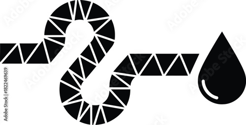 Plumbing banner concept with geometric pipe network design