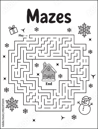 Mazes Coloring pages for kids
