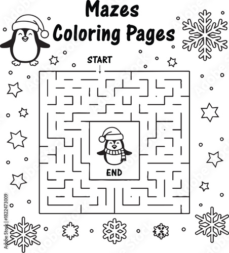 Mazes Coloring pages for kids