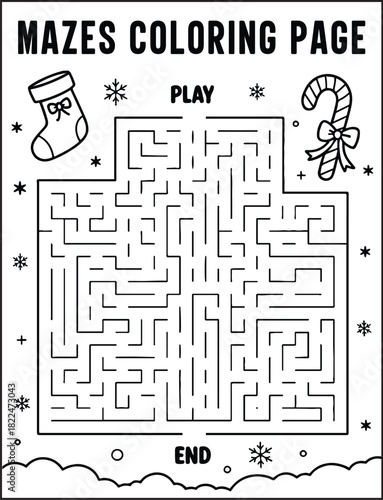 Mazes Coloring pages for kids