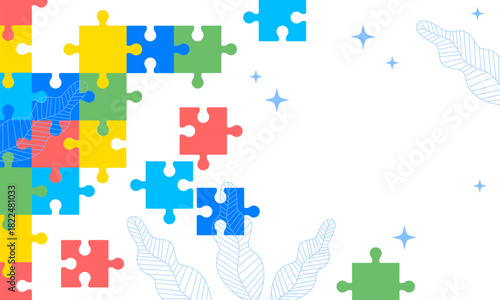 Puzzle Background. Mind jigsaw puzzle. Autism awareness. Puzzle Background for Alzheimer awareness