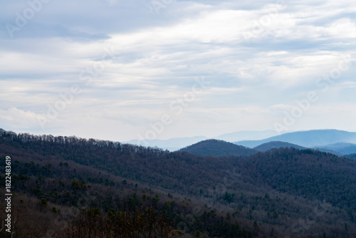 mountains and clouds in fall