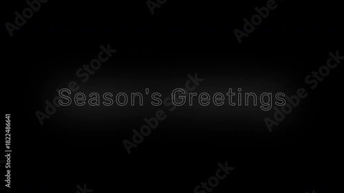 Seasons Greeting intro text animation with festive motion design, sparkling holiday style perfect for bright digital video openers.