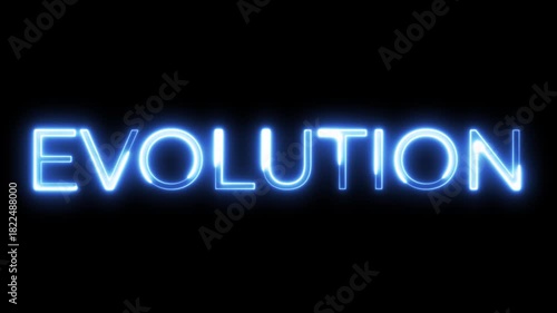 Evolution Neon Text Typography Animation