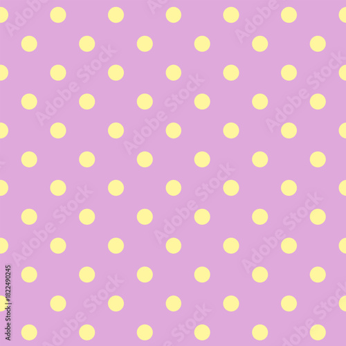 Seamless Polka Dot pattern, texture lilac and yellow background