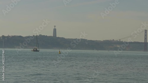 Famous 25 de Abril Bridge in Lisbon Portugal
