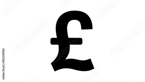 Vector illustration of black pound sterling currency symbol isolated on transparent background for finance and banking concept