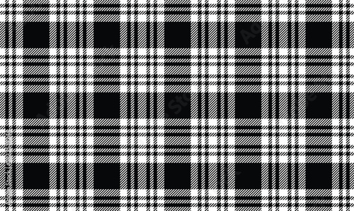Seamless tartan plaid pattern, black and white tartan plaid pattern background. Scottish plaid check fabric texture background for clothing design