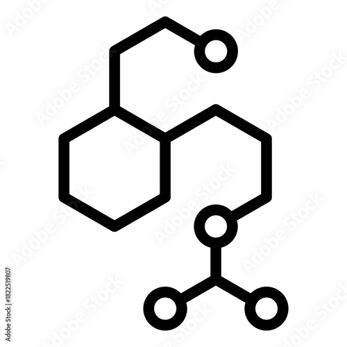 enzyme outline icon. Catalyst. chemical structure. biology process