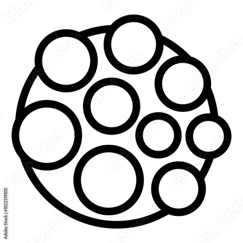 adipose tissue outline icon. fat cluster. cell mass. body biology