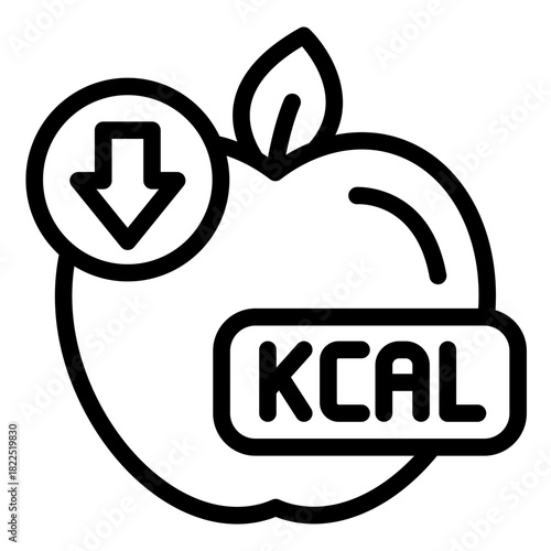 calories intake outline icon. food measure. energy control. health guide