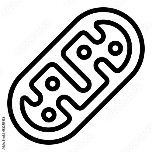mitochondria outline icon. energy cell. power function. Biology and health