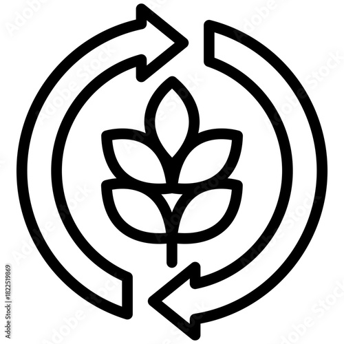 carbohydrate metabolism outline icon. grain cycle. Food and healthcare