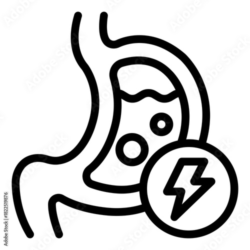 metabolic energy outline icon. stomach process. Healthcare and medical