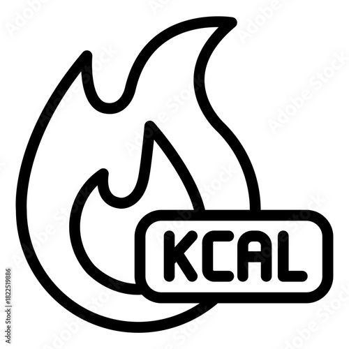 calories burn outline icon. flame energy. weight control. health routine
