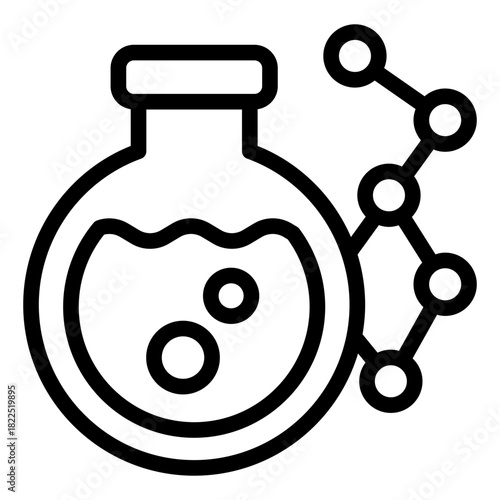 biochemistry outline icon. molecule mix. chemical reaction. science process