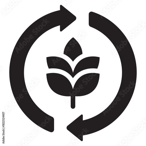 carbohydrate metabolism glyph icon. grain cycle. Food and healthcare