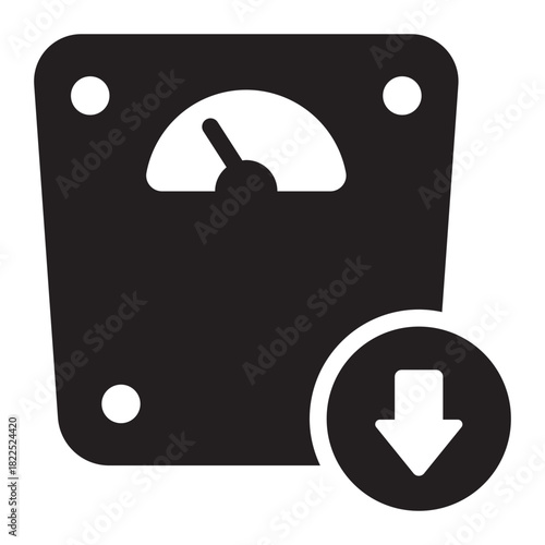 weight loss glyph icon. body reduce. fat control. Scale down