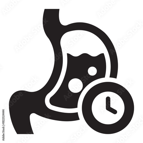 metabolic clock glyph icon. body timing. digest cycle. Biology healthcare