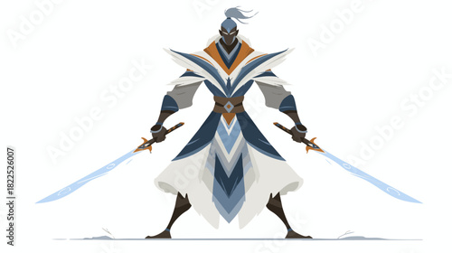 Stylized Warrior with Dual Swords