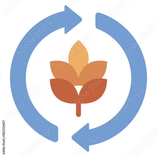 carbohydrate metabolism flat icon. grain cycle. Food and healthcare