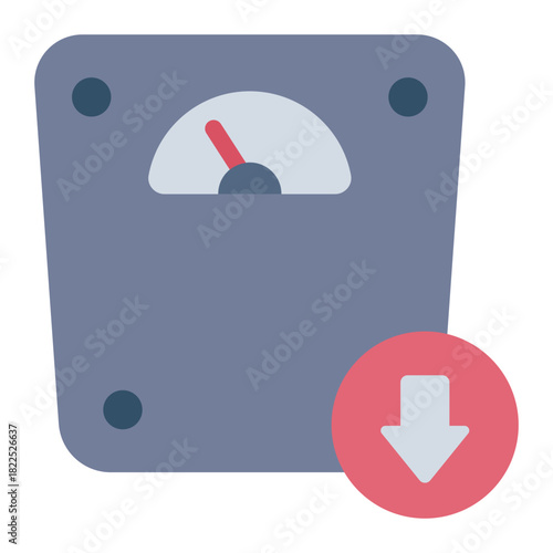 weight loss flat icon. body reduce. fat control. Scale down